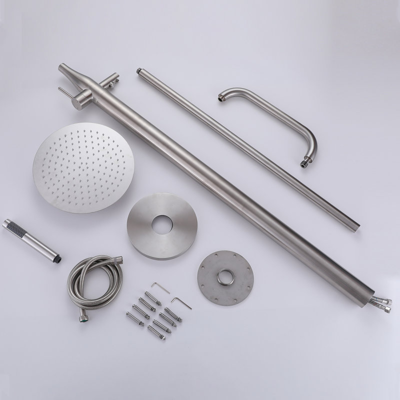 RBROHANT Outdoor Shower Faucet Kit, Exposed Shower Faucet Set Rainfall